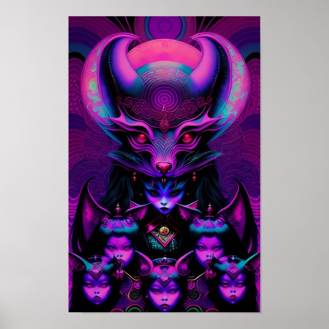 Poster Leão do Gótico de New Bat Girls Halloween (Frente)