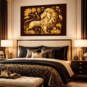 Pôster Leão Dourado Majestoso