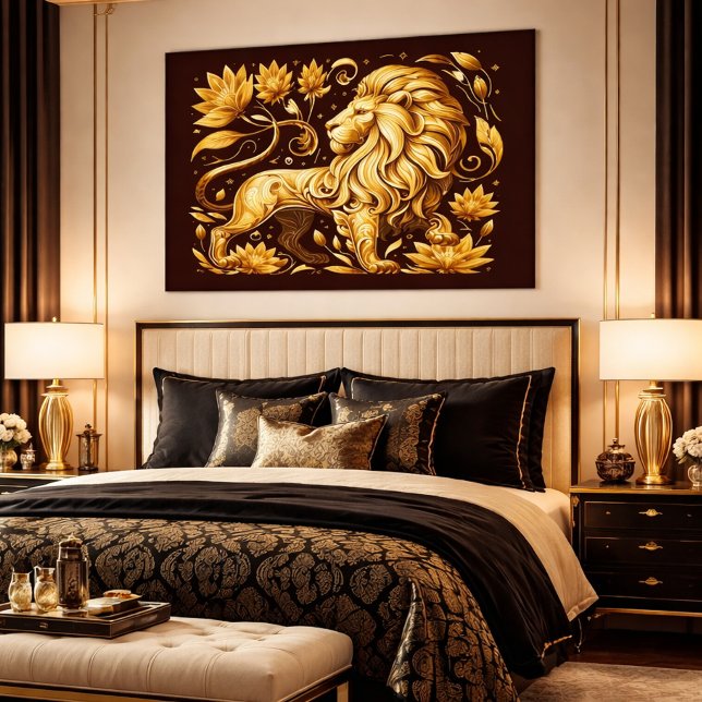 Pôster Leão Dourado Majestoso (Criador carregado)