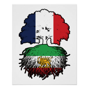 Pôster Leão e Sol de Raízes Iranianas Crescidas na França