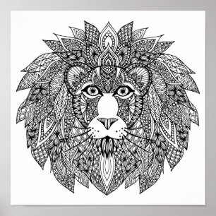 Poster Leão inspirado Cabeça 4