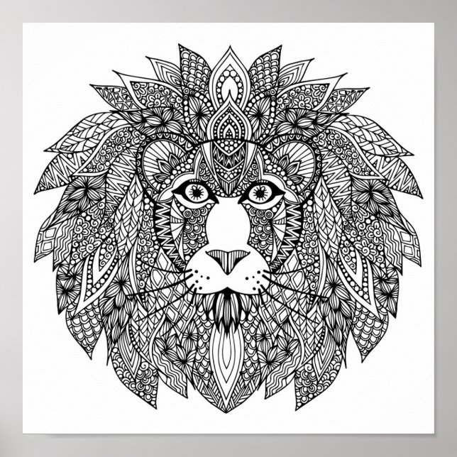 Poster Leão inspirado Cabeça 4 (Frente)
