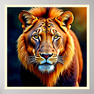 Poster Leão Majestoso: Alma do Rei Selvagem Arte