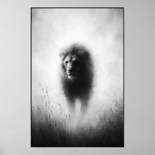 Poster Leão Majestoso Em Mist Gentil