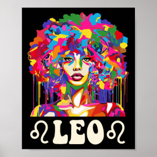 Poster Leão Menina Negra Mulher Afro-Americana Arte Anive