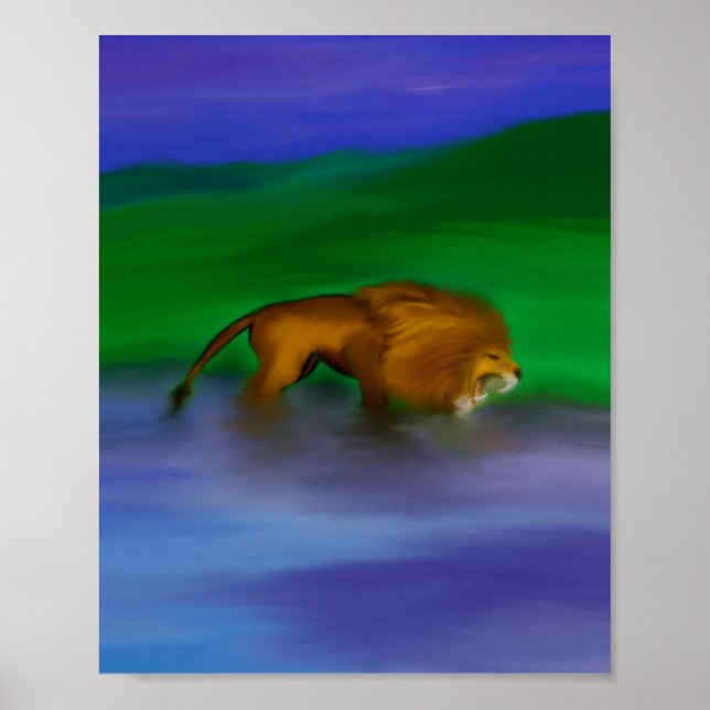 Poster "Leão na Água" (Frente)