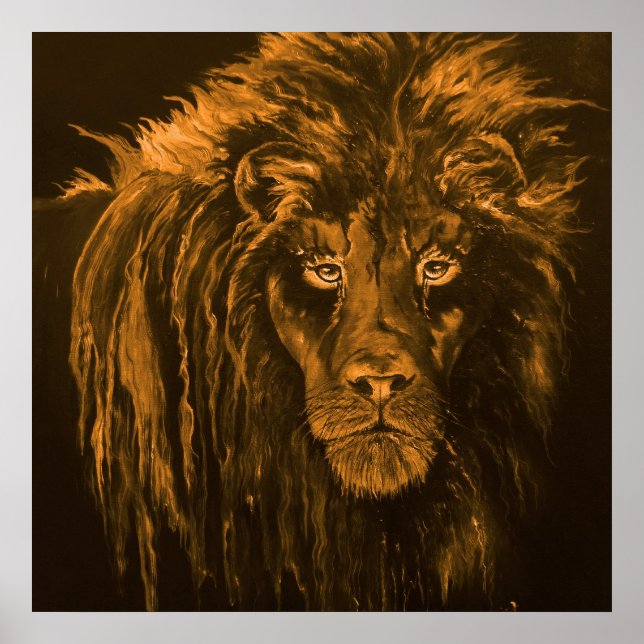 Pôster Leão na Sépia (Frente)