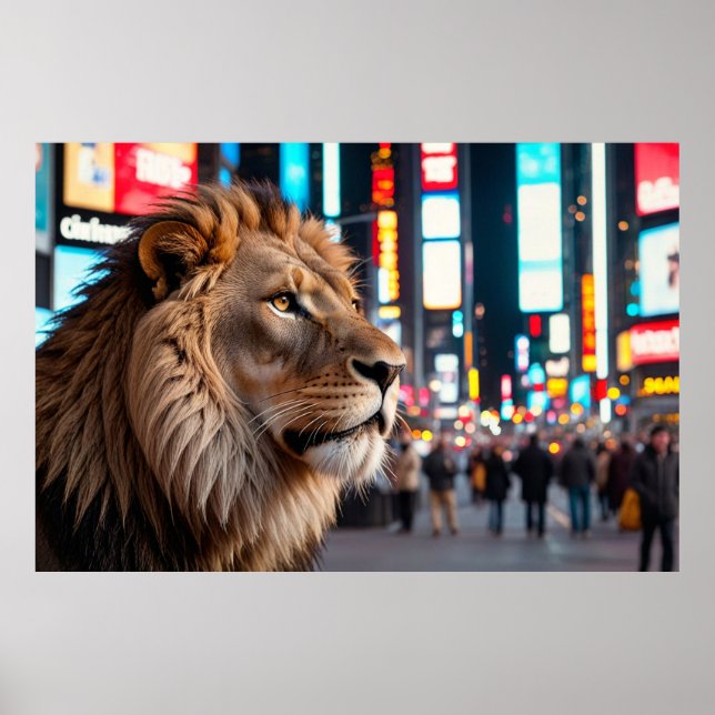 Poster Leão na Times Square (Frente)
