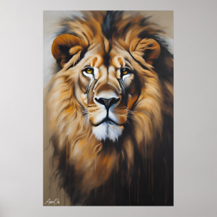 Pôster   Leão   Óleo de arte