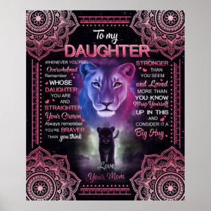 Poster Leão Personalizado Para Minha Filha Da Sua Mãe