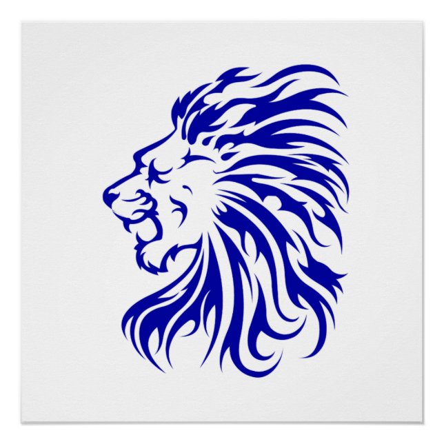 Pôster Leão Rei da selva, presentes de amantes de leões,  (Frente)