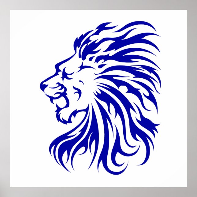 Poster Leão Rei da selva, presentes de amantes de leões,  (Frente)