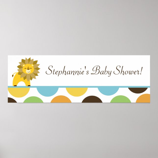 Pôster Leão Rei Selvagem Personalizado de 22,5"x7,5" (Frente)