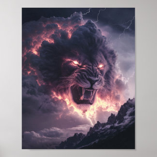 Poster Leão Tempestuoso Rei