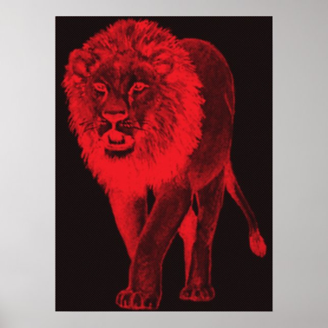 Poster Leão vermelho do fulgor (Frente)
