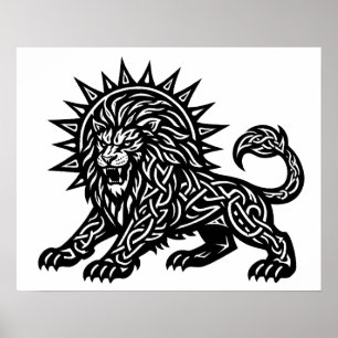 Poster Leão Zodíaco Sol‑Crina Leão   BurnsInHell