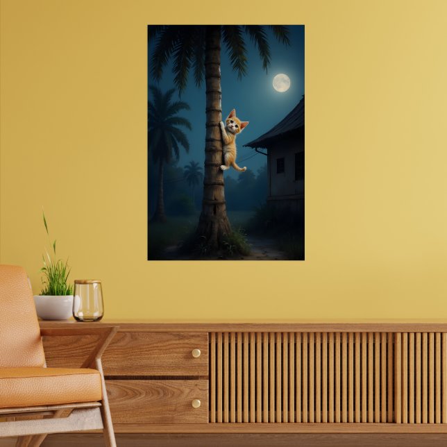 Poster Learning to Climb – Cute Cat Moment (Sala de Estar 2)