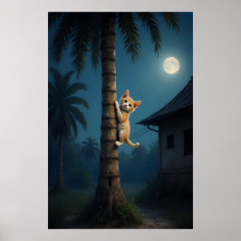Poster Learning to Climb – Cute Cat Moment