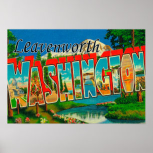 Pôster Leavenworth, Washington - grandes cenas da letra