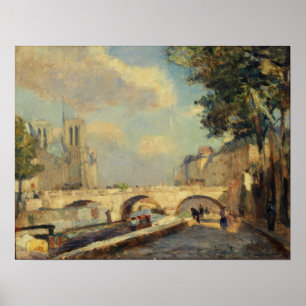 Poster Lebourg - O Sena em Paris na Notre Dame 1902