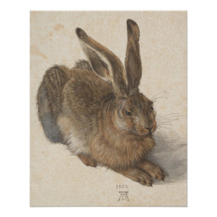 Pôster Lêbre de estilo retrô de Albrecht Dürer - Acrílico