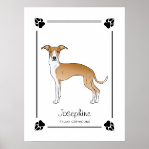 Poster Lebre e Italiano cinza Branco Com Patas e Texto