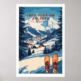Poster Lech Zürs am Arlberg Ski Wall Art Ski Print 1