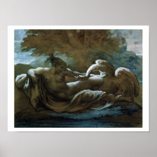Pôster Leda e a cisne (giz preto e w/c)