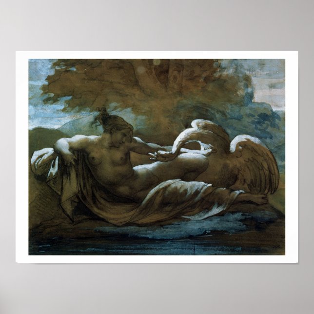 Pôster Leda e Swan (giz preto e w/c) (Frente)