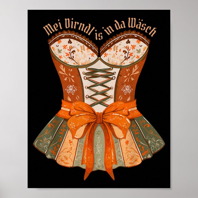 Poster Lederhosen Costume Cute German Bavarian Women  (Frente)