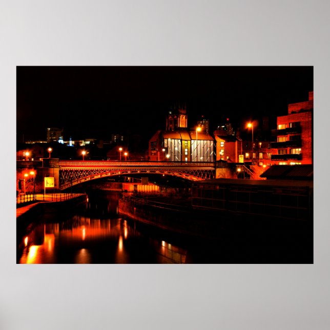Pôster Leeds à noite (Frente)