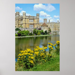 Pôster Leeds Castle amarelo, flores de Kent, Inglaterra