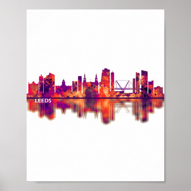 Poster Leeds England Skyline (Frente)