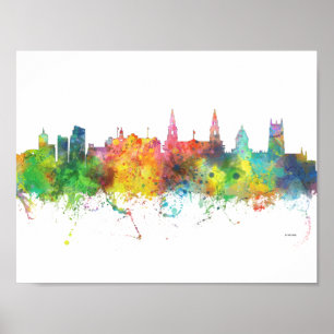 POSTER LEEDS, UK SKYLINE