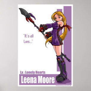 Poster Leena Moore: "É todas as mentiras. "