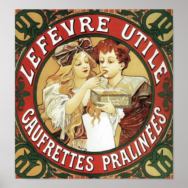 Poster Lefever Utile por Alphonse Mucha (Frente)