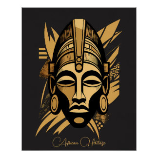 Pôster Legacy & Pride African Mask Art - Black History