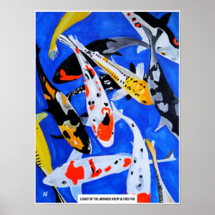 Poster Legado da Pintura Japonesa de Koi por Alfred Fox