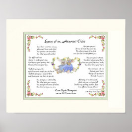 Pôster Legado de Rosa Adotado para a Caligrafia Infantil