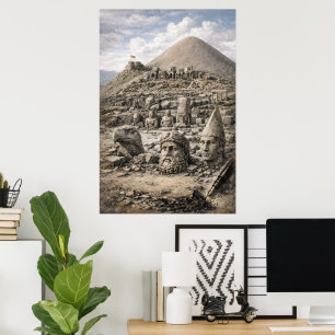 Poster Legado do Monte Nemrut – Estátuas Antigas de Adıya