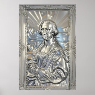 Poster Legado prateado George Washington em Mona Lisa Sty