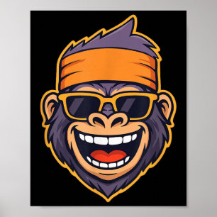 Poster Legal Ape Gorilla Head Macaco Funky Retro Bandana 
