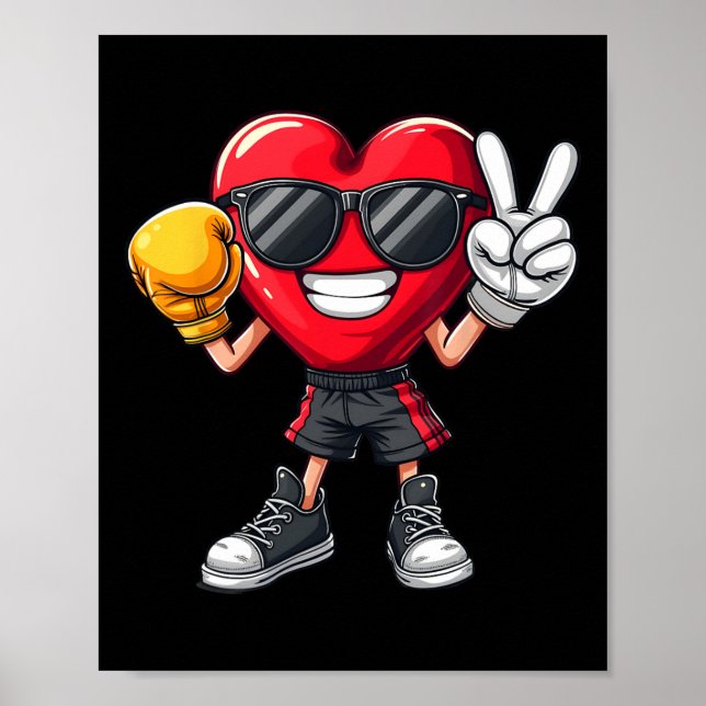 Poster Legal Boxer Heart Boxers Boys Crianças da Paz (Frente)