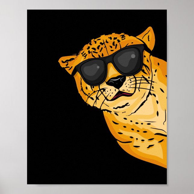 Poster Legal Cheetah Lover Gift Crianças Sunglases Cheeta (Frente)