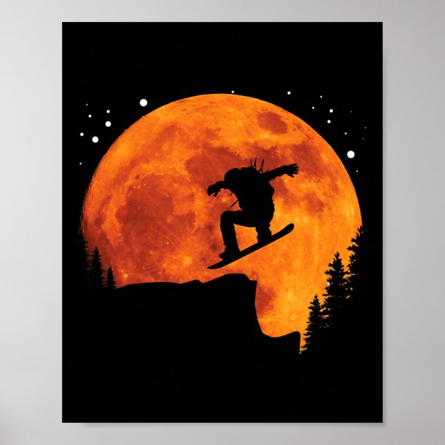 Poster Legal Cliff Do Snowboard Salta Para A Lua (Frente)