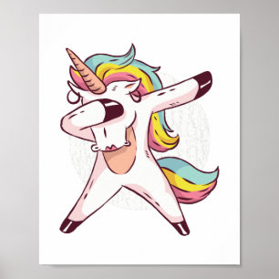 Poster Legal Dabbing Dance De Unicórnio Rainbow