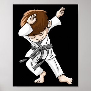 Poster Legal Dabbing Karate Boy Engraçado Dança de salto