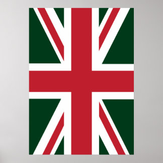 Poster Legal Dark Green Red Union Jack British(UK) Flag