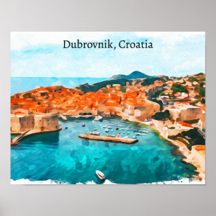 Poster Legal Dubrovnik Croácia Adria Costa Panorama