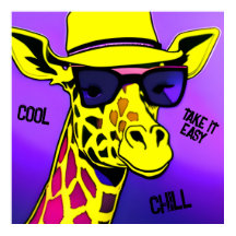 Legal Dude Girafa em óculos de sol. Editável